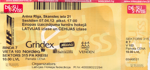 Latvia Tsekki -matsin edullinen lippu!