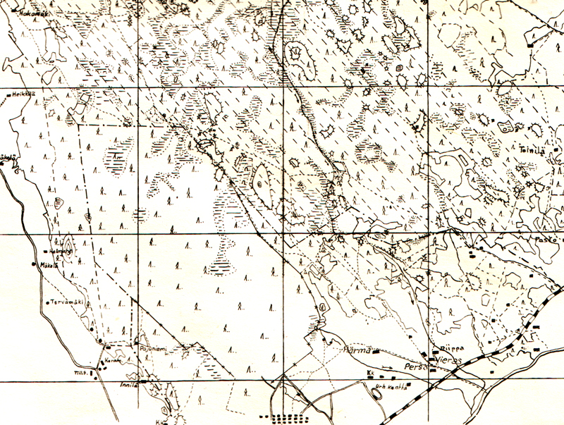 Tyrv��n Kisan suunnistuskartta vuodelta 1956