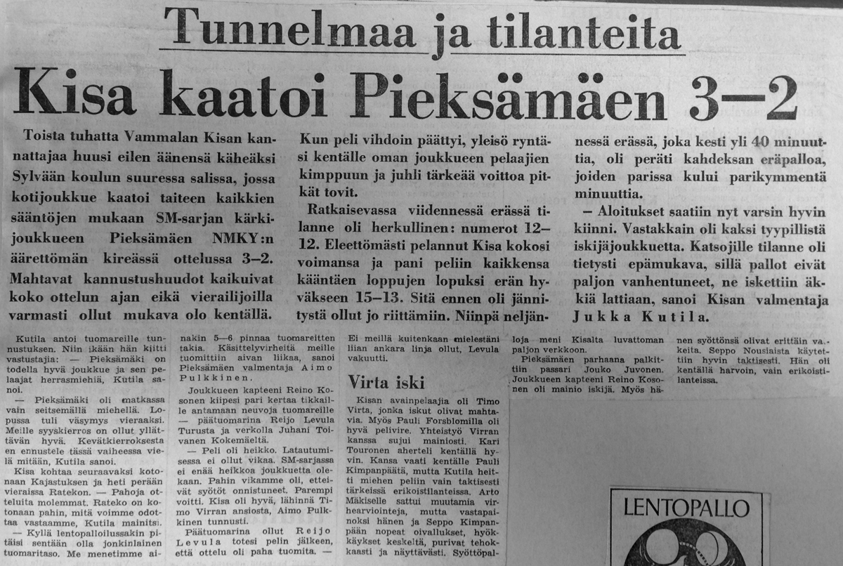 Kisa - Pieksämäen NMKY syksy 1974
