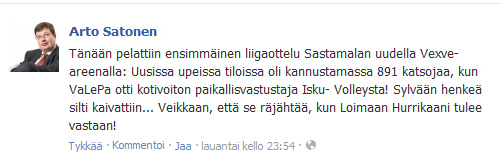 Arton kommentti paikallisottelusta